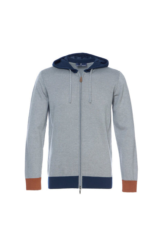 Double Zip Knit Hoodie