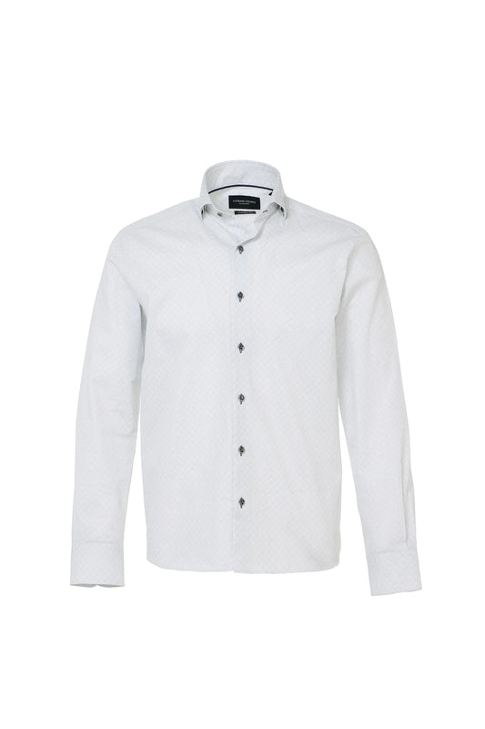Oxford Dobby Geo Print Button Down Shirt