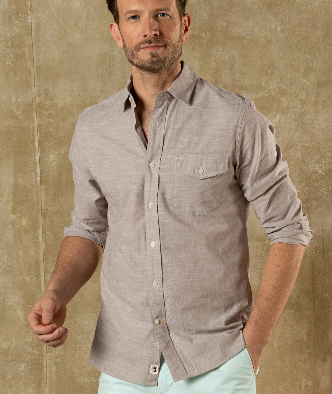 Cotton Chambray Sport Shirt