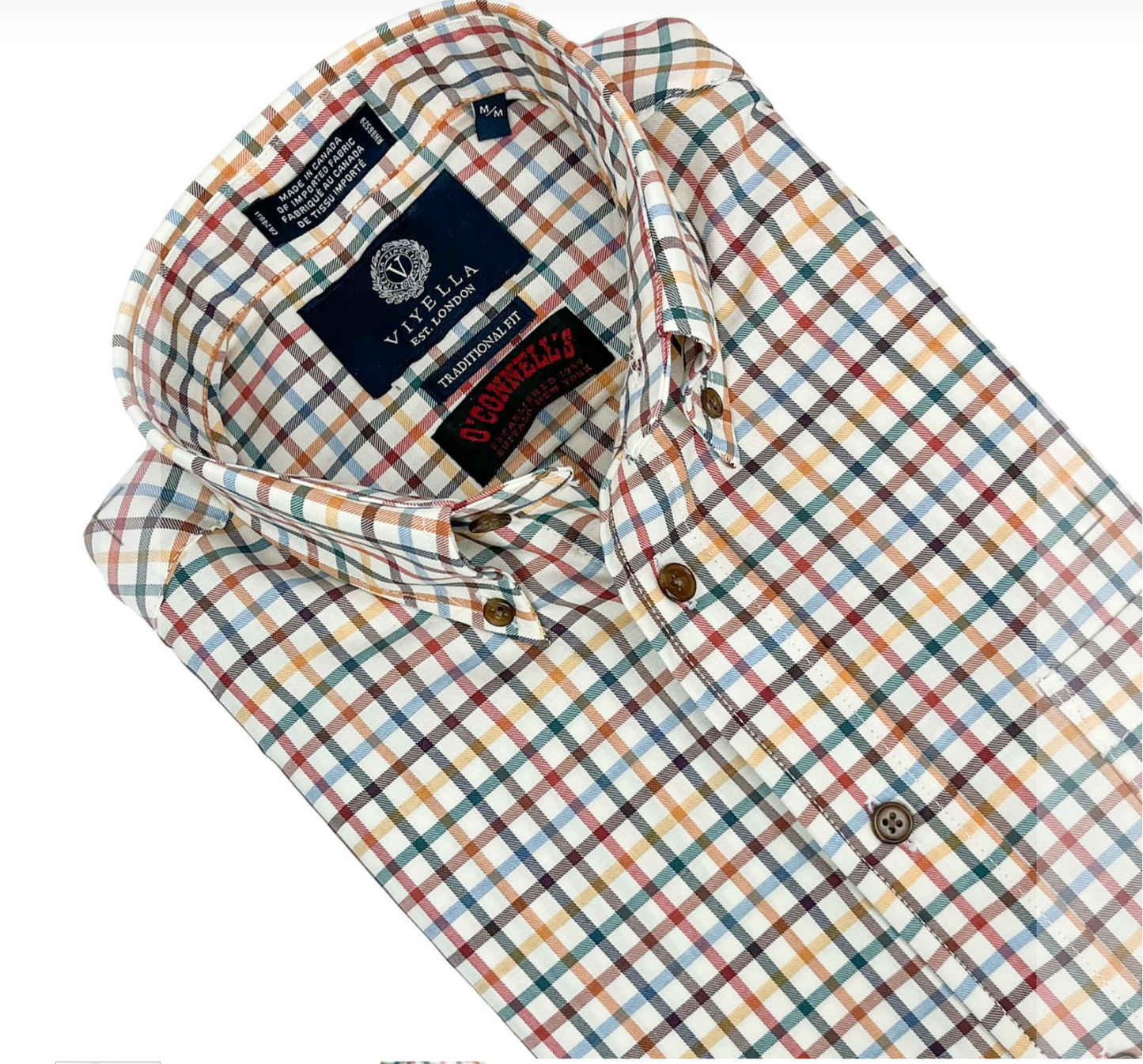 Viyella Summer Weight Long Sleeve Button Down-Bright Tater