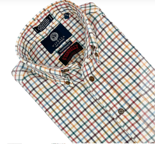 Viyella Summer Weight Long Sleeve Button Down-Bright Tater