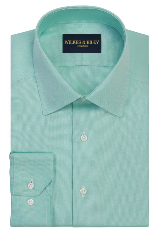 Tailored Fit Mint Button Down Non-Iron Dress Shirt