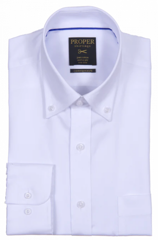 Proper Shirtings Contemporary Fit White Dress Shirt