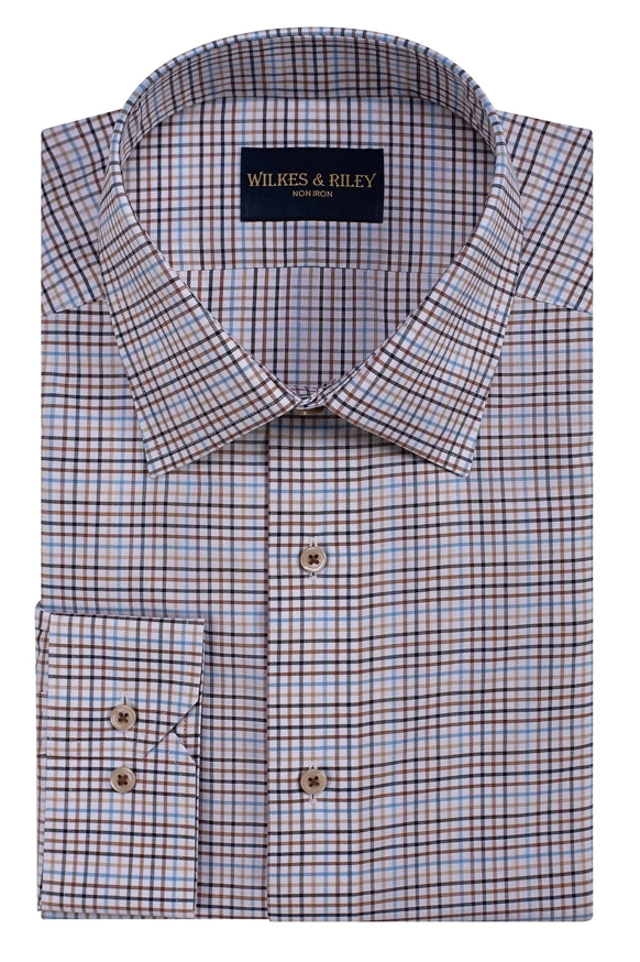 Classic Fit Spice Tattersall Spread Collar Non-Iron Dress Shirt