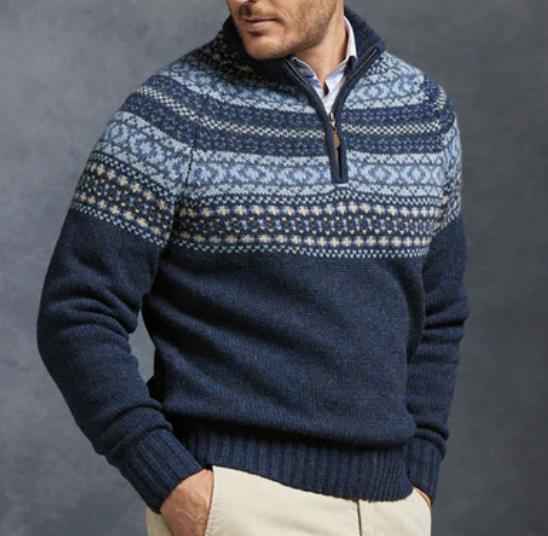 Alan Paine Holmston Fairisele Yoke 1/4 Zip